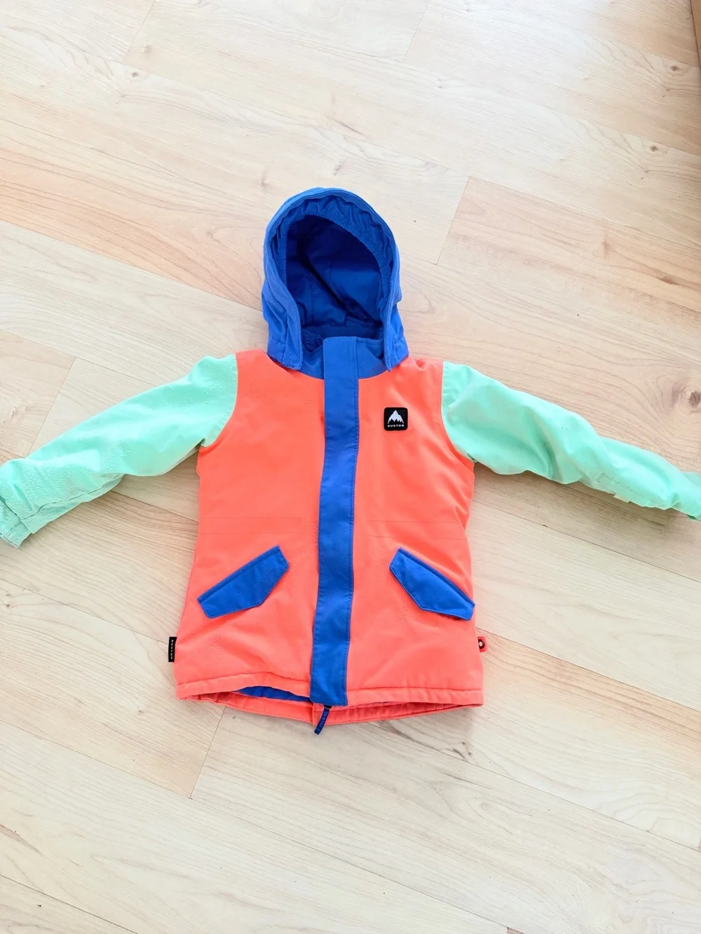 Burton Kids Blue Fleece Jacket with Orange Trim
